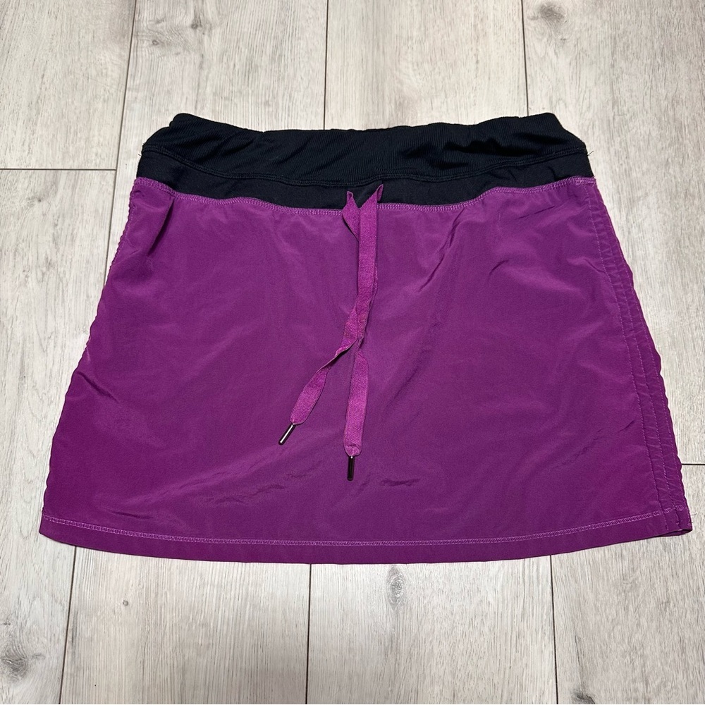 Purple Attivo Athletic Skort Black Waistband Activewear Tennis Running Skort